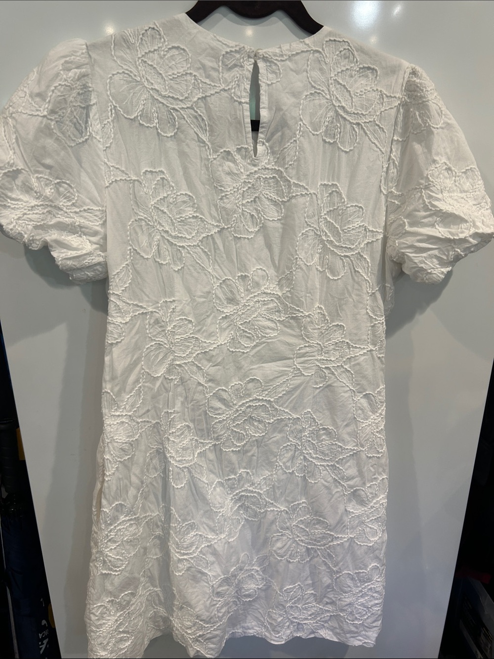 White jcrew mini with puff sleeves and pockets lined - Picture 2 of 4